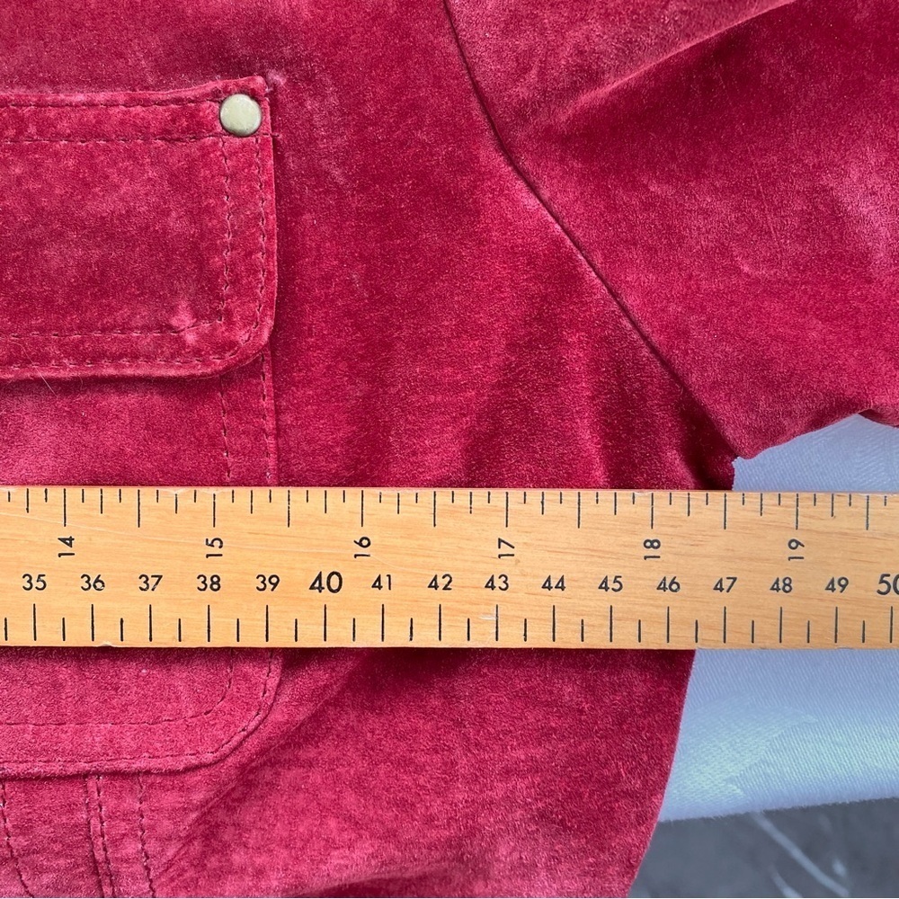 Vintage Alice Blue Burgundy Suede Jacket Size M - Picture 12 of 12